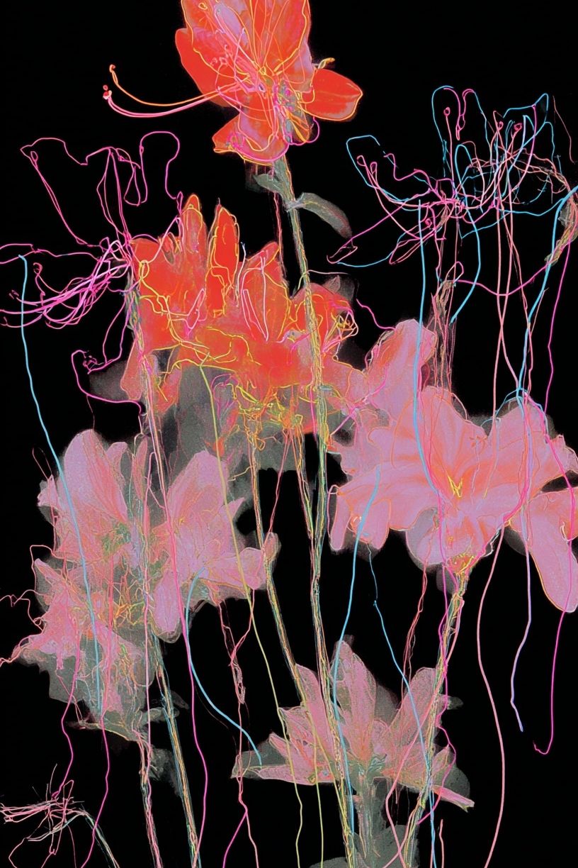 Neon Bloom Abstract Poster. poster detail