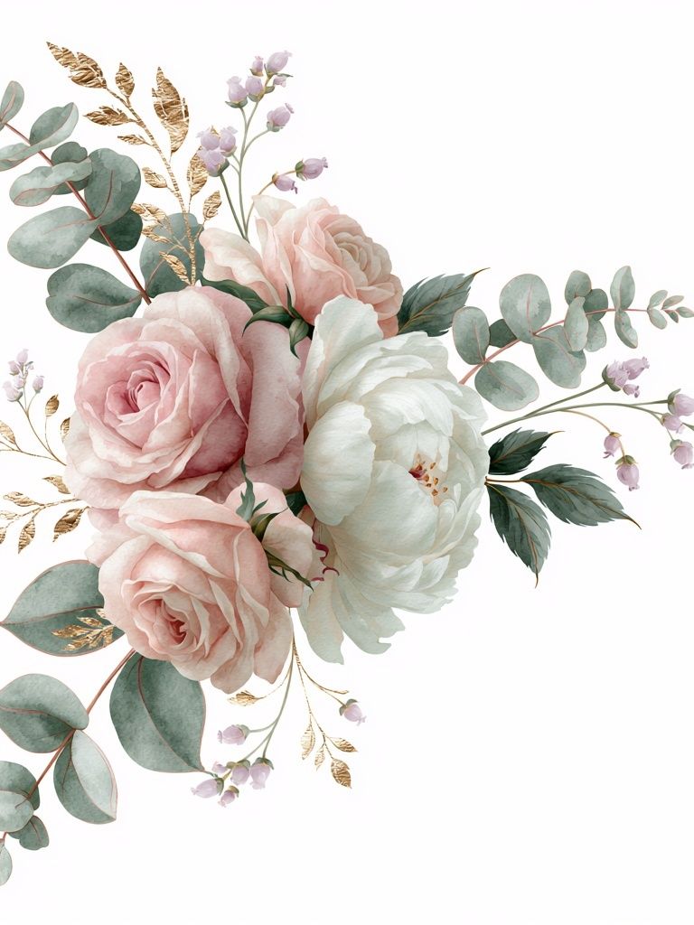 Blush Peony Bouquet Botanical Print. poster detail