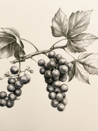 Grapevine Botanical Sketch Poster.