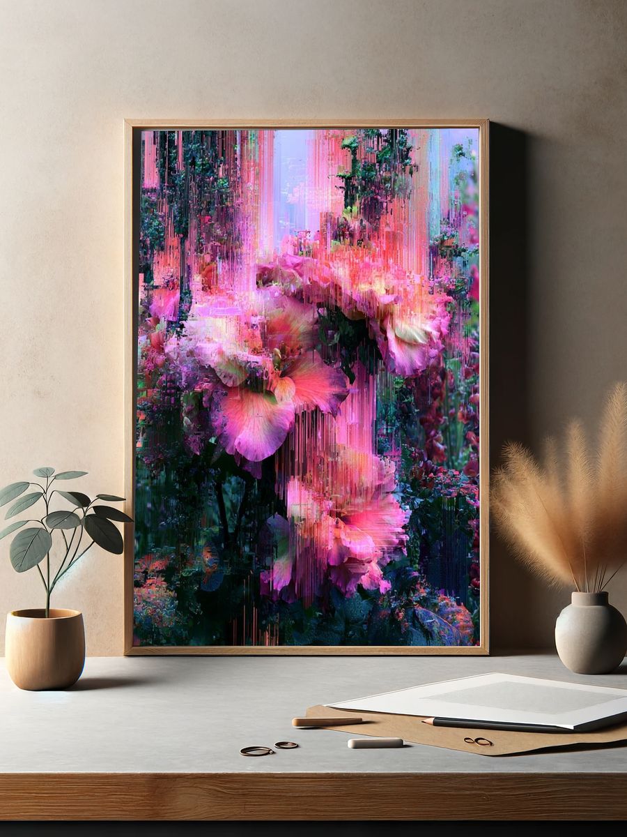 Glitch Bloom Garden Print. — room view 2