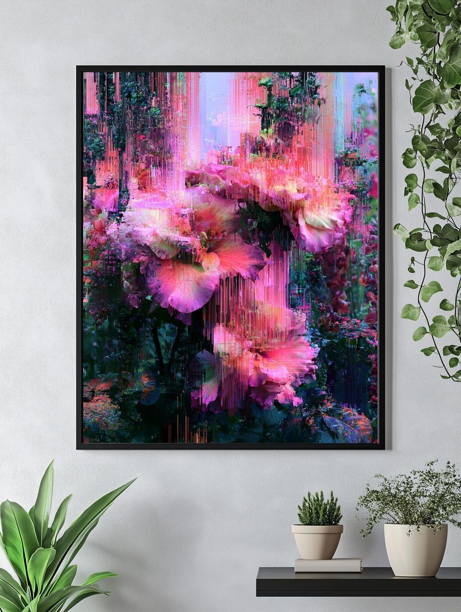 Glitch Bloom Garden Print. — room view 4