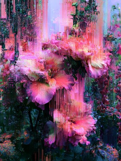 Glitch Bloom Garden Print.