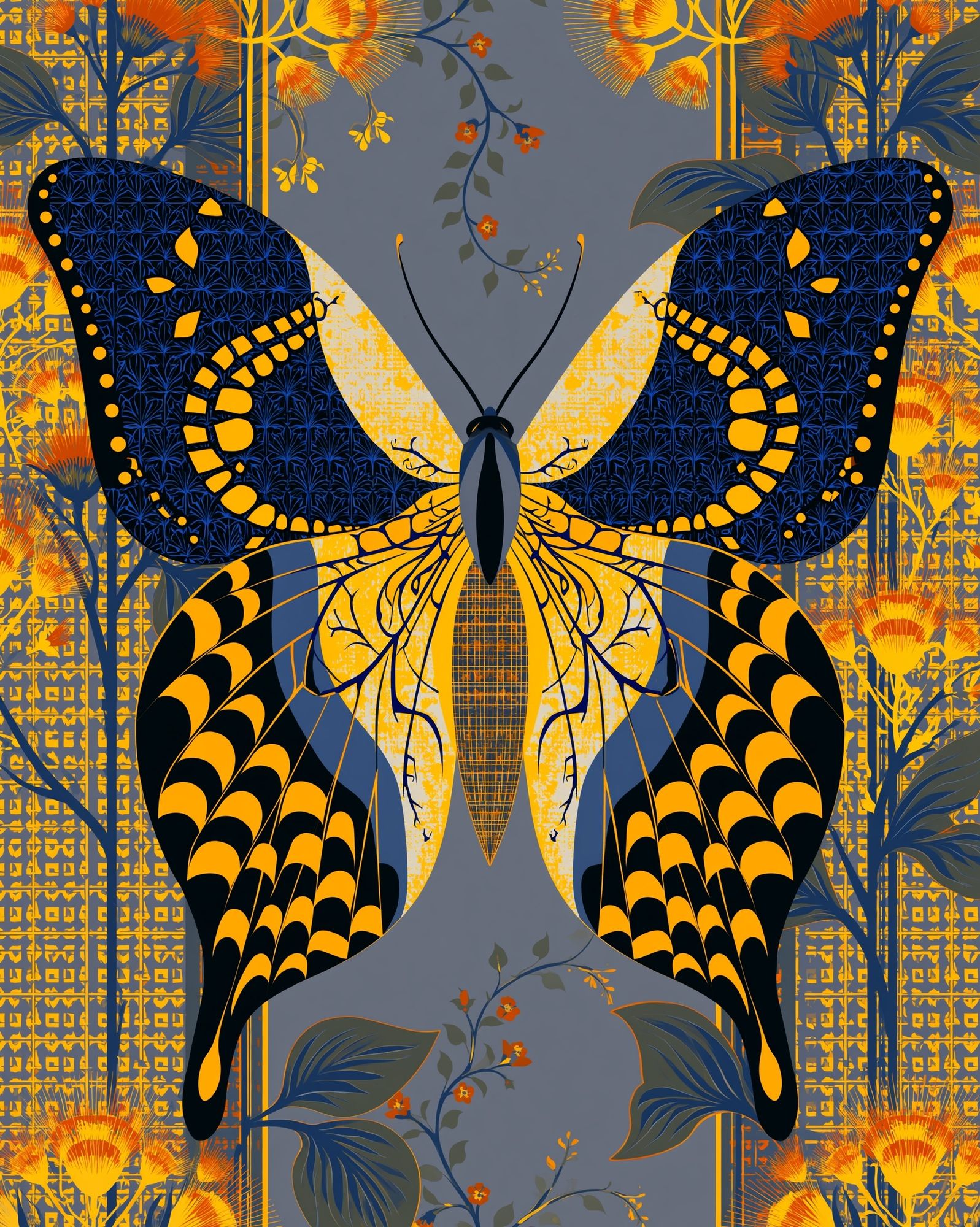 Art Nouveau Butterfly Poster. poster detail
