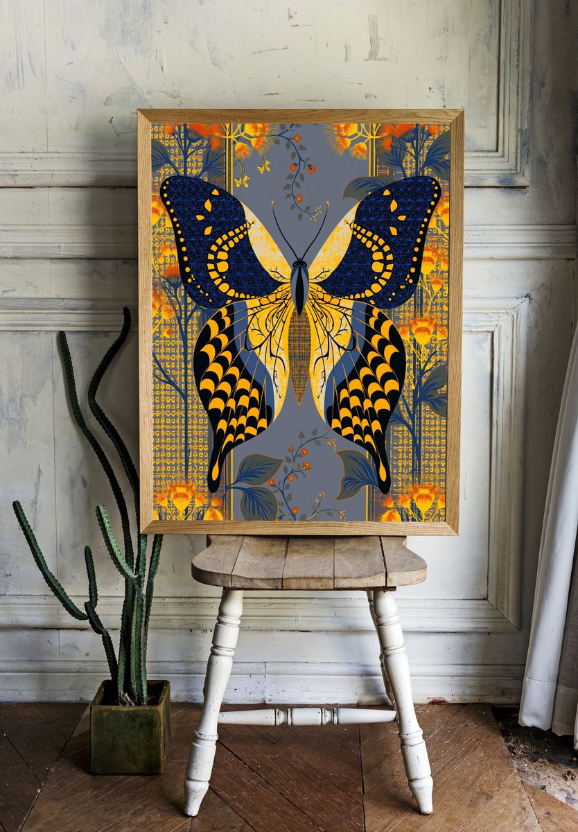 Art Nouveau Butterfly Poster. — room view 1