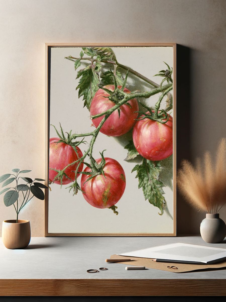 Tomatoes Still Life Print. — room view 2
