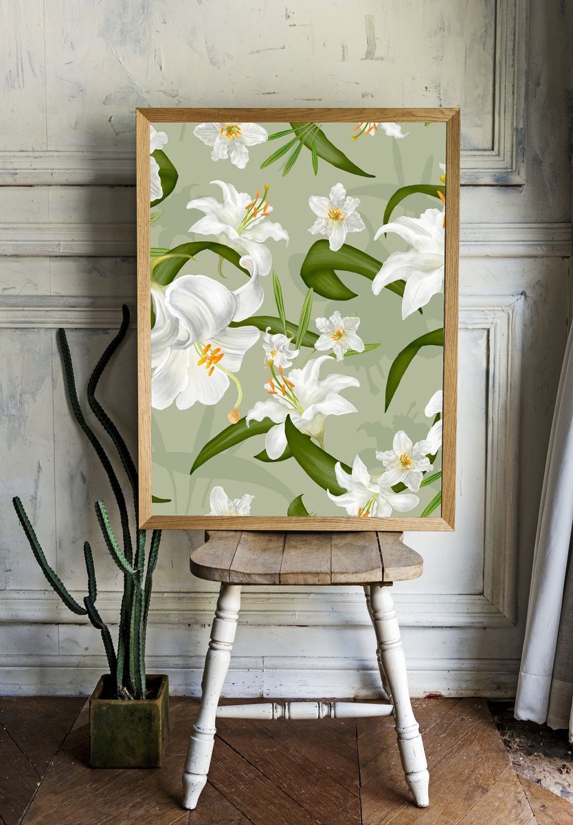 Illustration drawing of Lily flowers. room preview