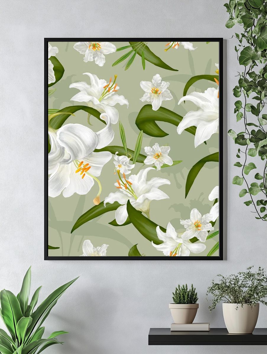Illustration drawing of Lily flowers. — room view 4