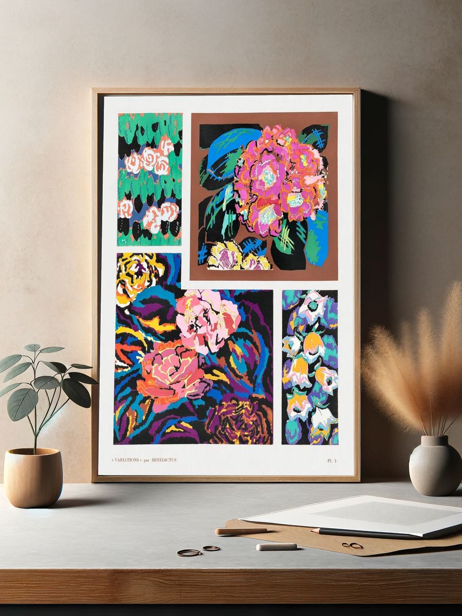 Flower vintage art deco pattern. — room view 2