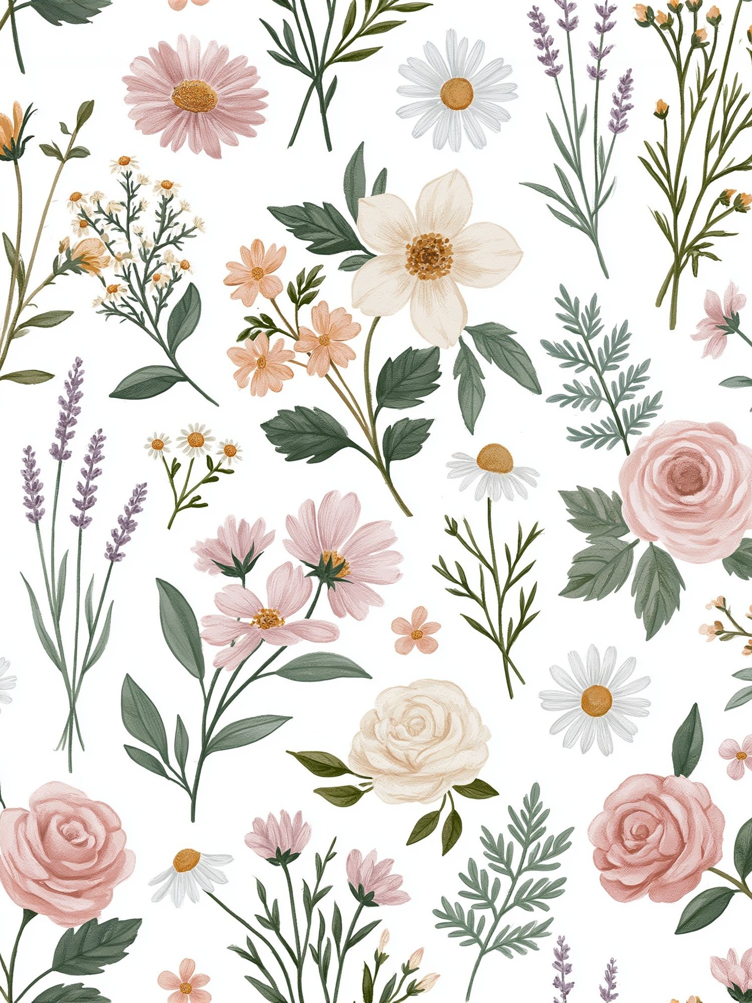 Pastel Wildflower Botanical Poster. poster detail