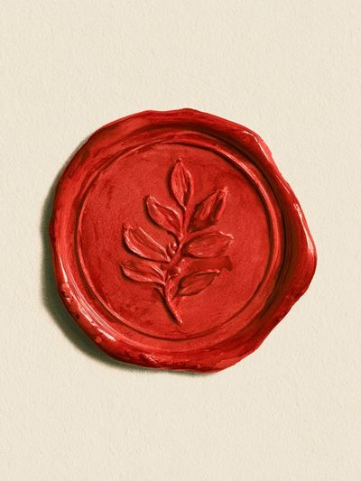 Red Wax Seal Botanical Print.