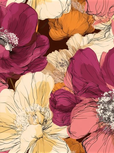 Floral Bloom Illustration Poster. poster