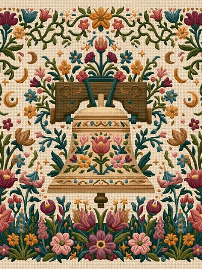 Floral Bell Embroidery Print.