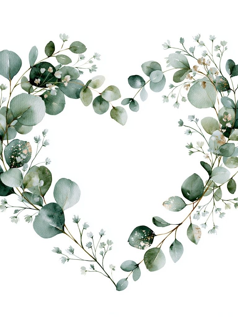 Eucalyptus Heart Botanical Print. poster — botanical art
