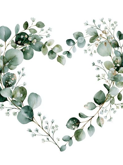 Eucalyptus Heart Botanical Print. poster