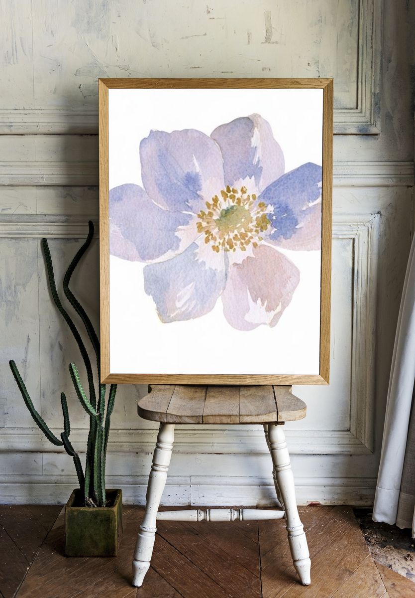 Pastel Blossom Watercolor Print. room preview