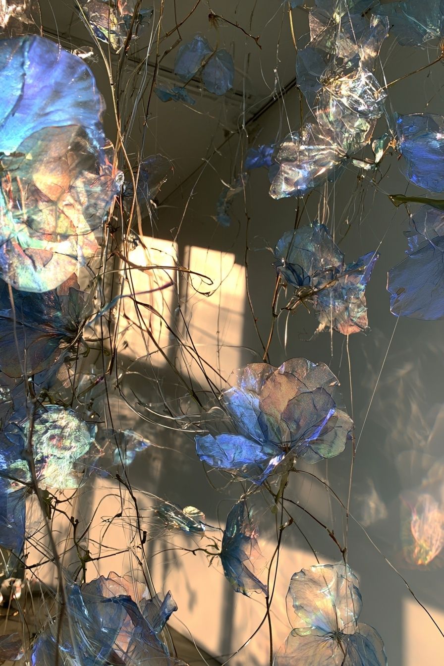 Iridescent Floral Installation Poster. poster detail