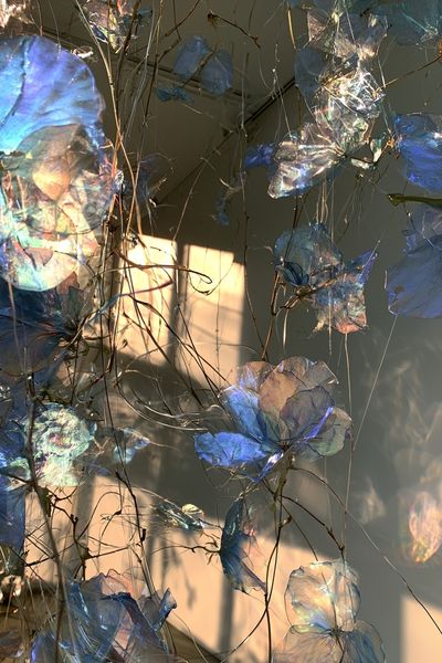 Iridescent Floral Installation Poster. poster
