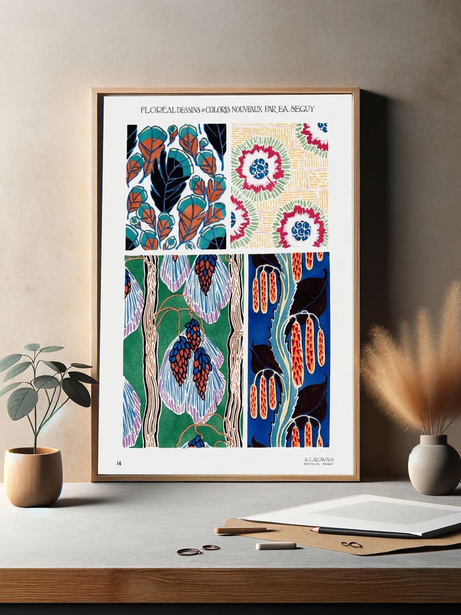 Colorful floral design, art nouveau. — room view 2