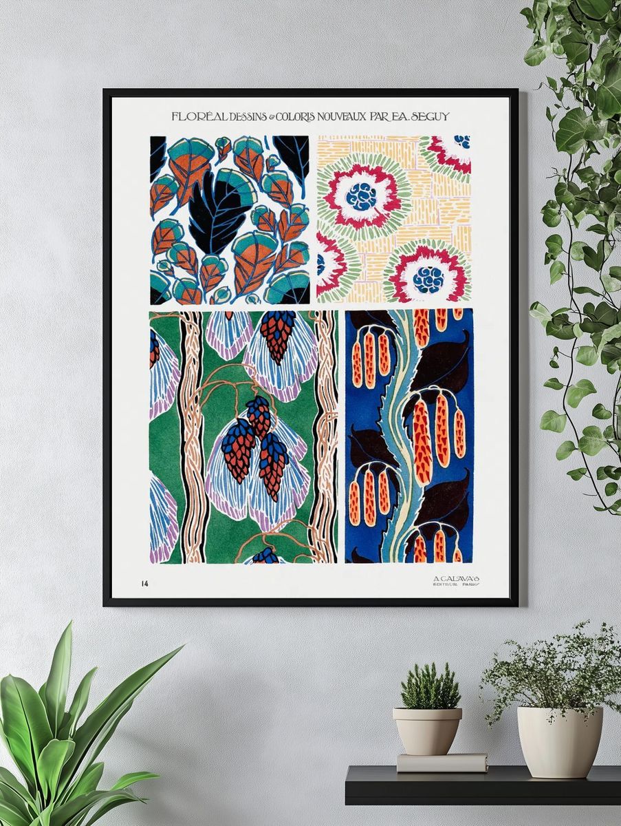 Colorful floral design, art nouveau. — room view 4
