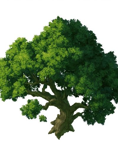 Lush Green Tree Illustration Poster.
