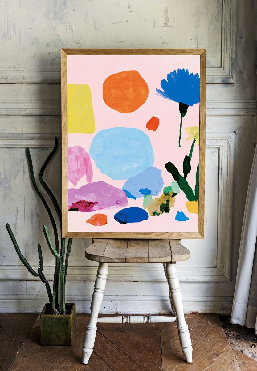 Pastel Floral Abstract Poster. room preview