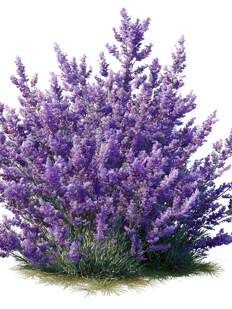 Purple Lavender Bush Botanical Print. poster detail