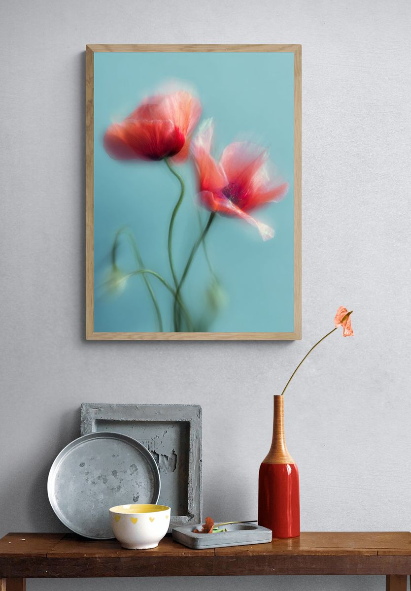 Dreamy Poppy Bloom Photography Poster. — room view 3