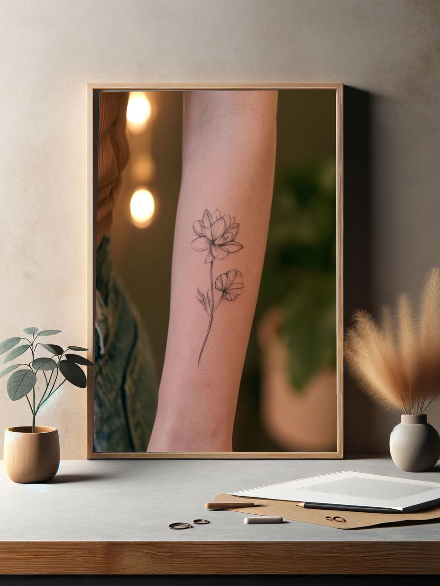 Lotus Tattoo Photography Print. — room view 2
