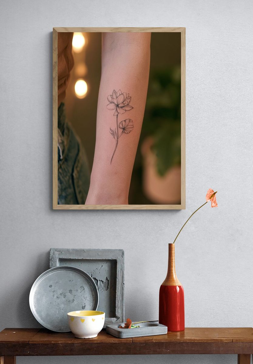Lotus Tattoo Photography Print. — room view 3