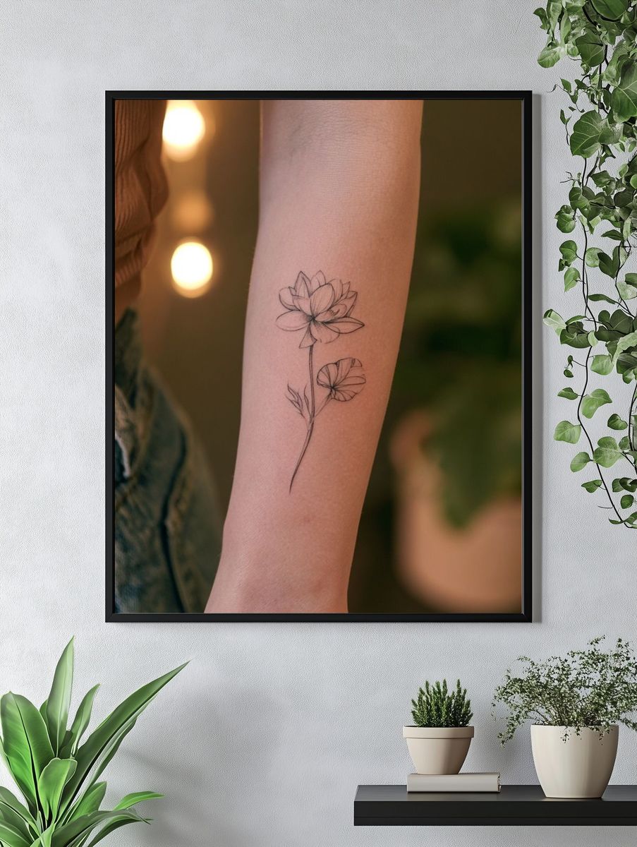 Lotus Tattoo Photography Print. — room view 4