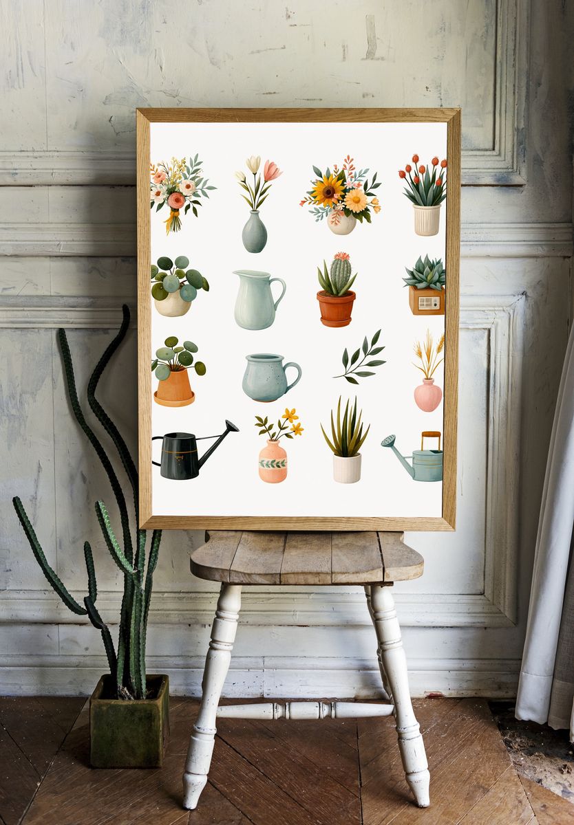 Botanical Still Life Illustration Poster. room preview