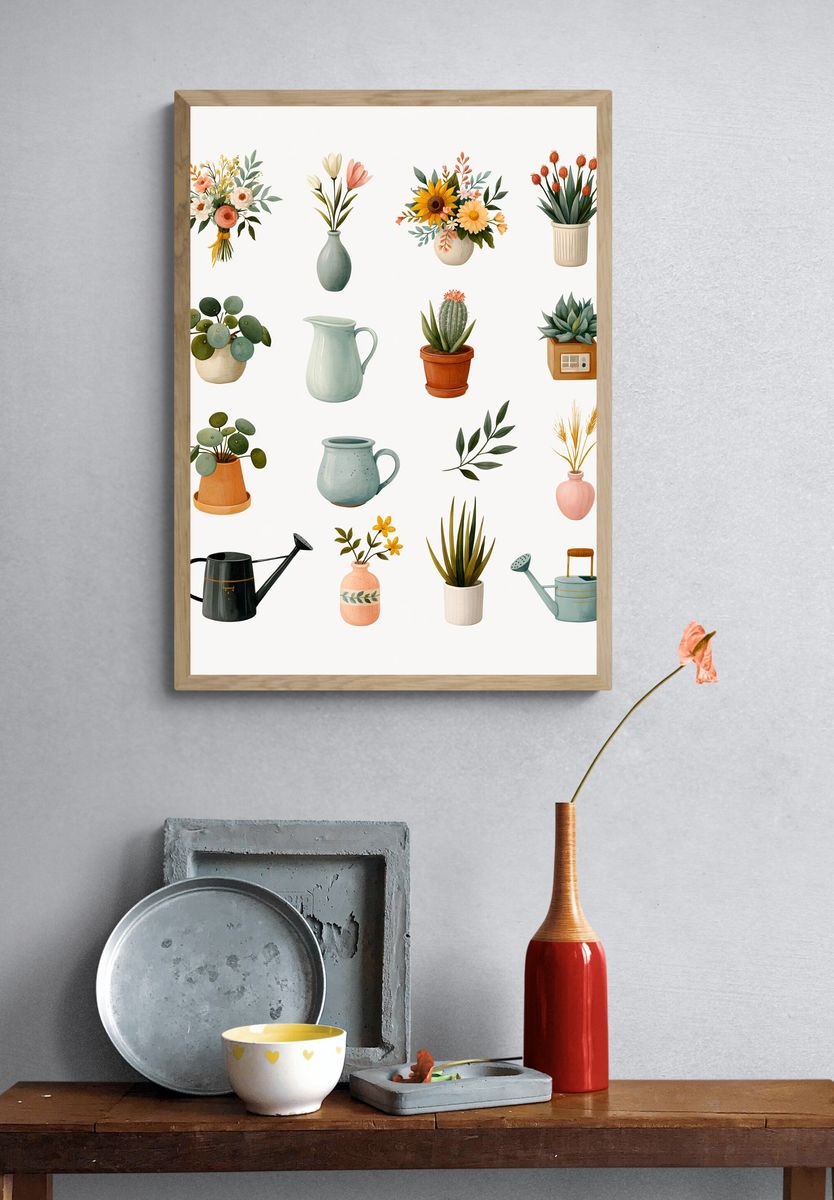 Botanical Still Life Illustration Poster. — room view 3