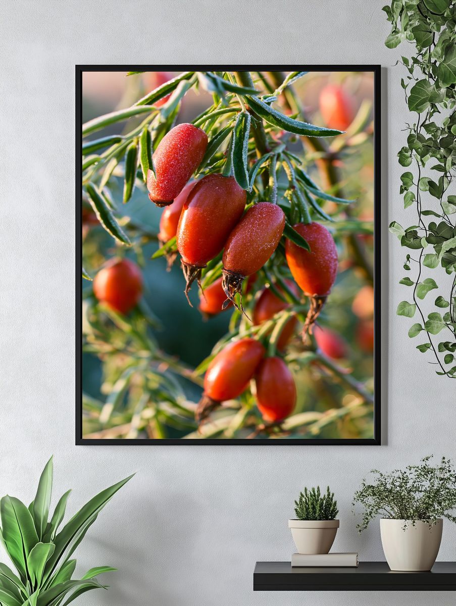 Frosted Rose Hips Botanical Print. — room view 4