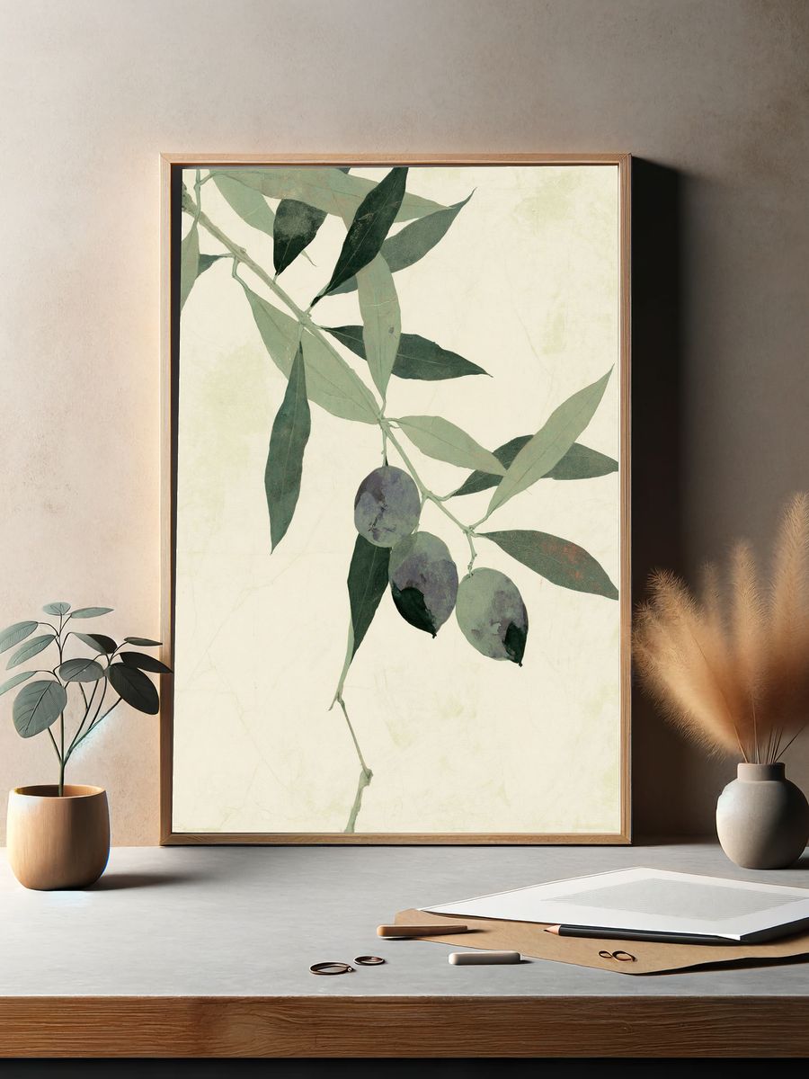 Olive Branch Botanical Print. — room view 2