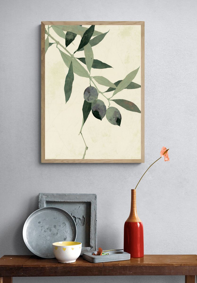 Olive Branch Botanical Print. — room view 3