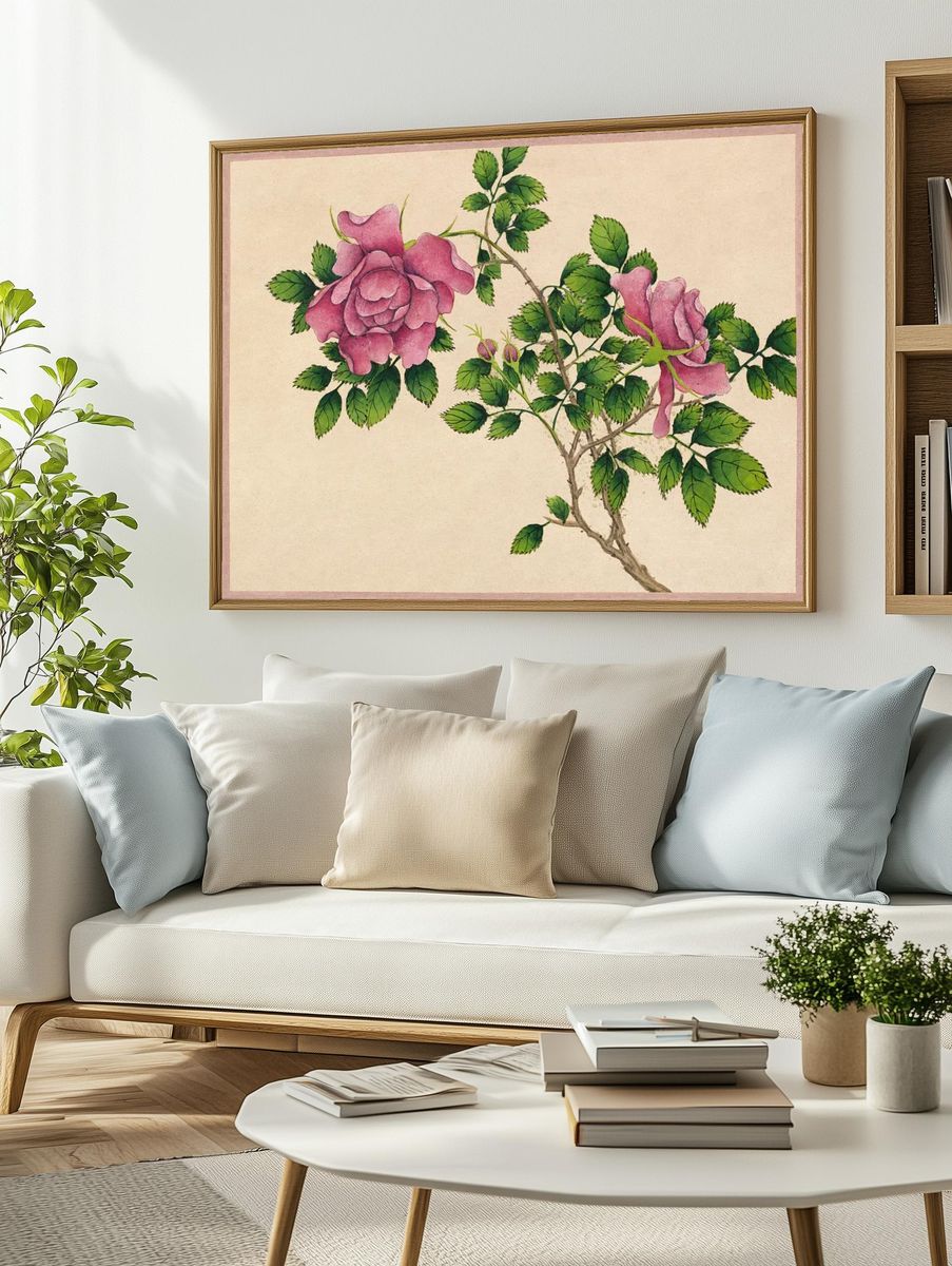 Rose (18th Century) painting high. — room view 2