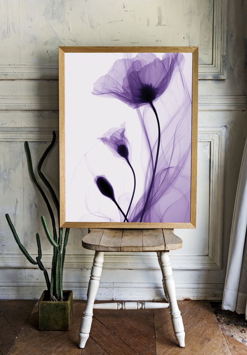 Purple Floral Abstract Print. room preview