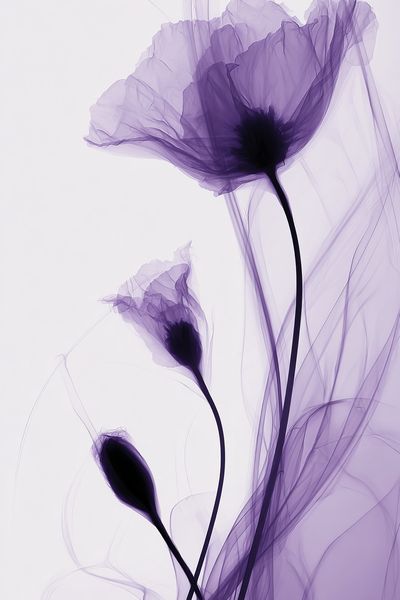 Purple Floral Abstract Print.