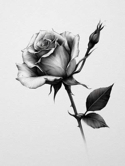 Black Rose Botanical Print. poster
