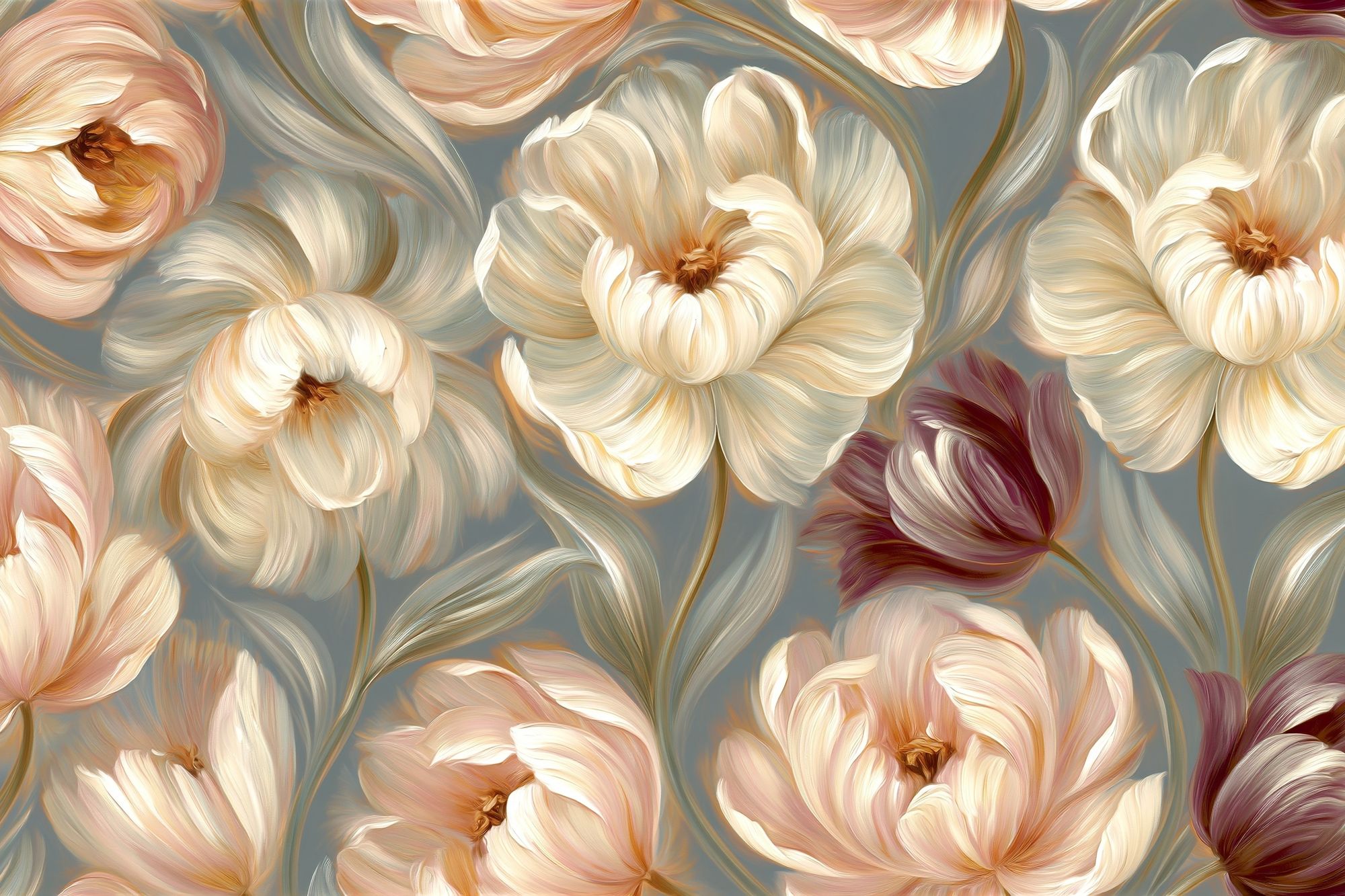 Blush Tulip Garden Illustration Poster. poster — botanical art
