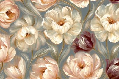 Blush Tulip Garden Illustration Poster.
