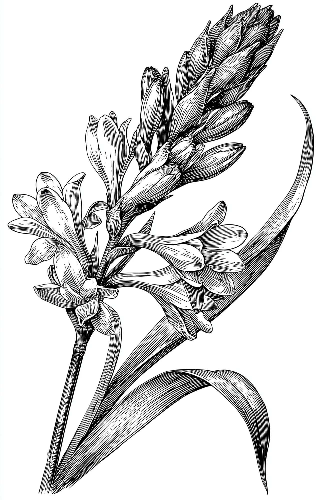 Botanical Flower Line Art Poster. poster detail
