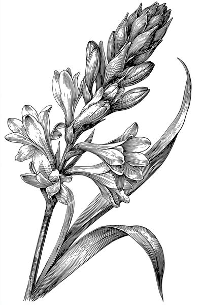 Botanical Flower Line Art Poster.