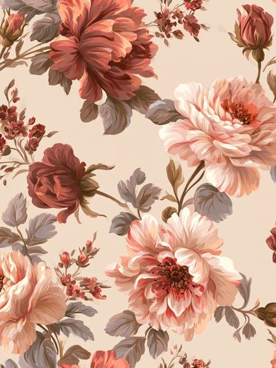 Peony Floral Pattern Poster.