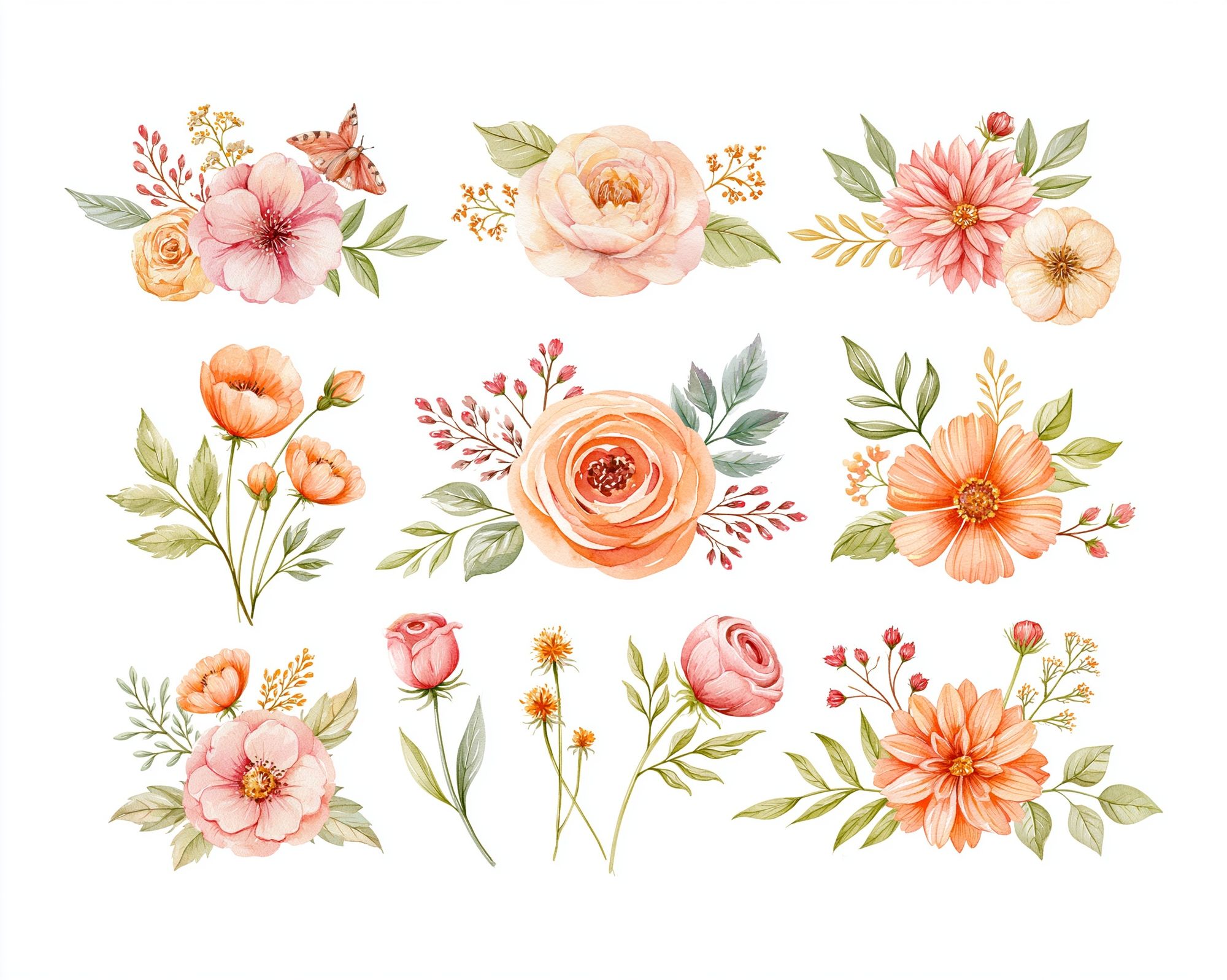 Watercolor Floral Bouquet Poster. poster — botanical art