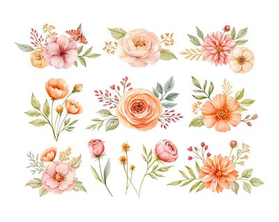 Watercolor Floral Bouquet Poster.