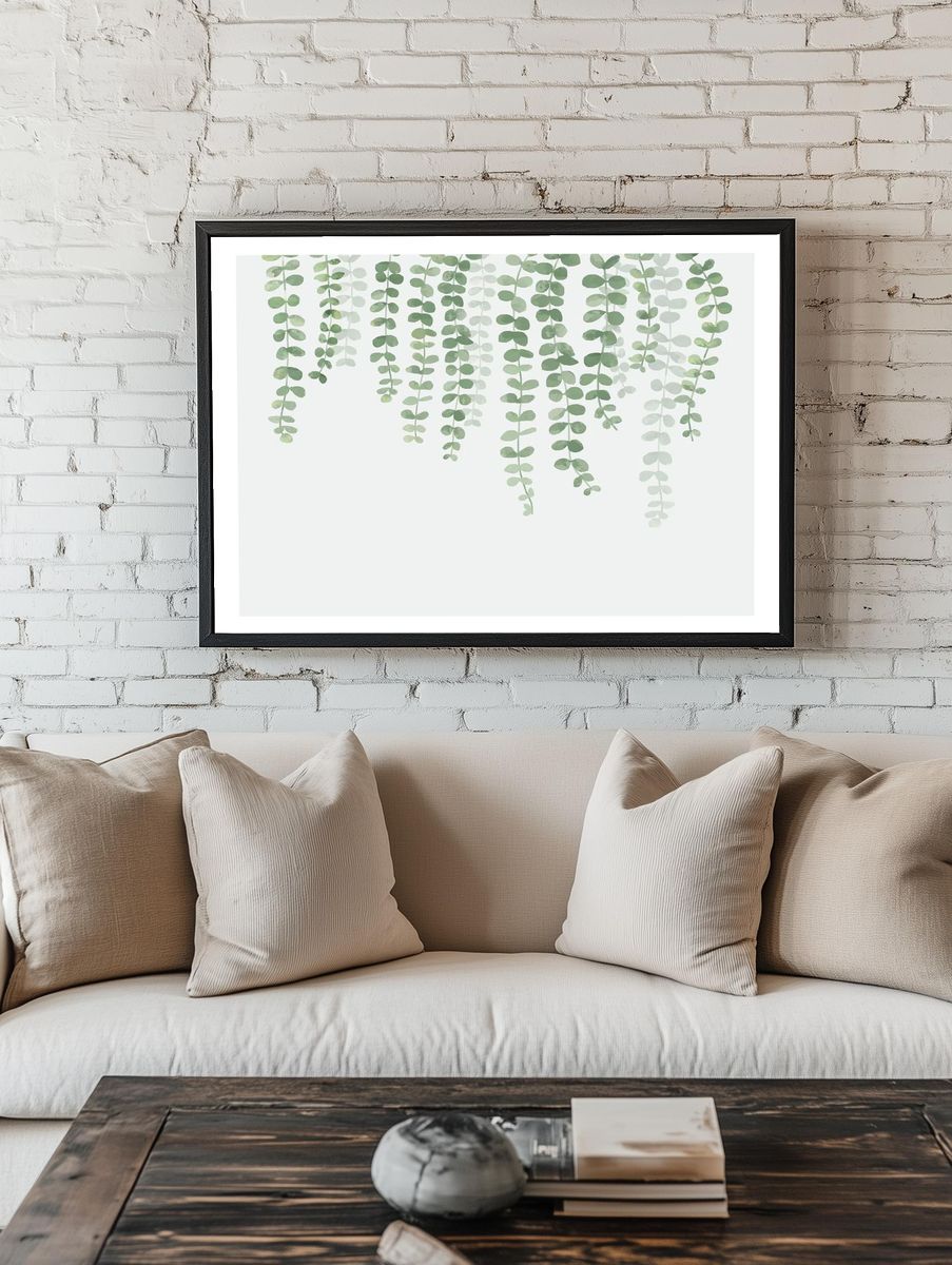 Illustration hanging plant isolated white. — room view 1
