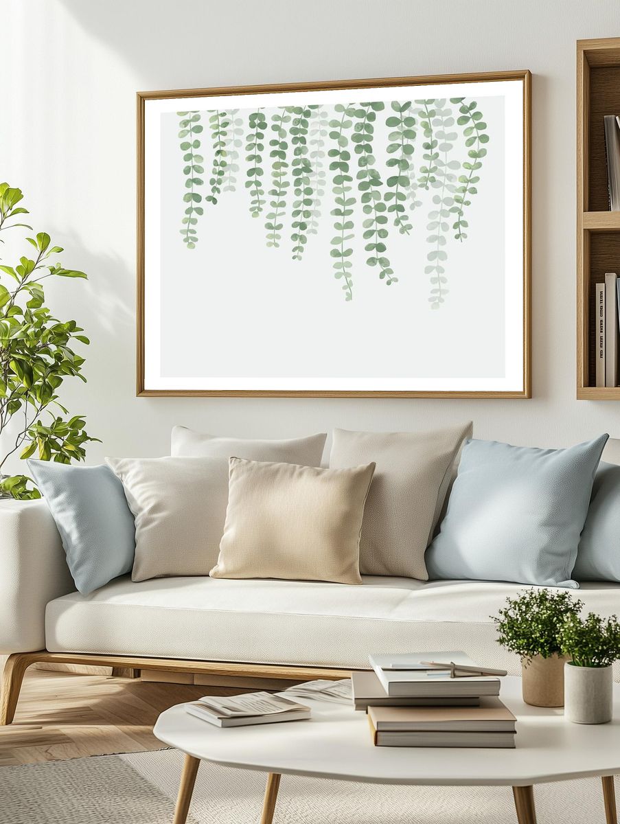 Illustration hanging plant isolated white. — room view 2