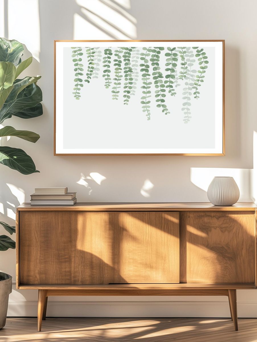 Illustration hanging plant isolated white. — room view 3