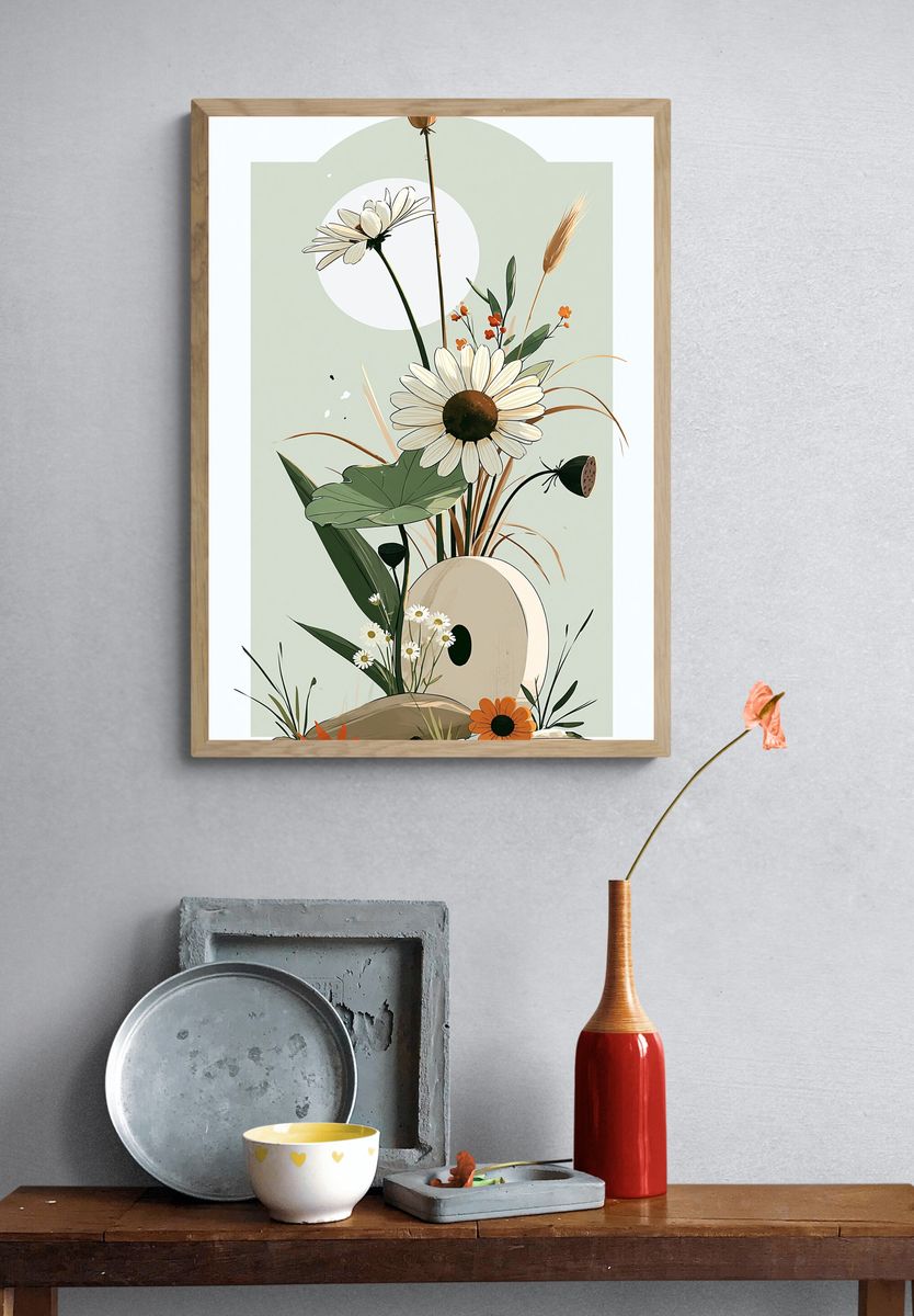 Botanical Still Life Illustration Poster. — room view 3